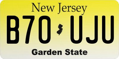 NJ license plate B70UJU