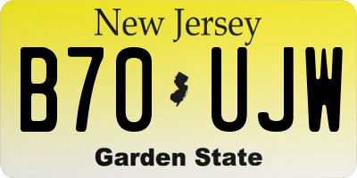 NJ license plate B70UJW