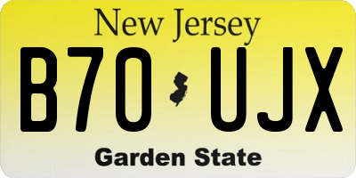 NJ license plate B70UJX