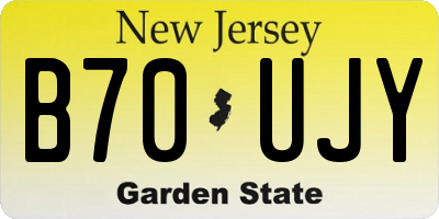 NJ license plate B70UJY