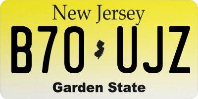 NJ license plate B70UJZ