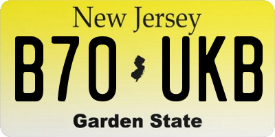 NJ license plate B70UKB