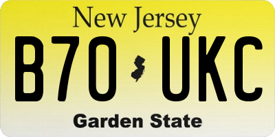 NJ license plate B70UKC