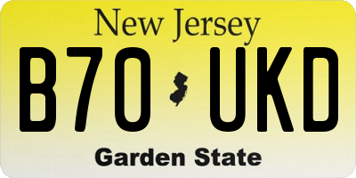 NJ license plate B70UKD