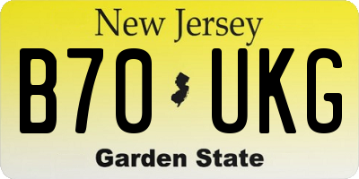 NJ license plate B70UKG