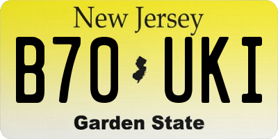 NJ license plate B70UKI
