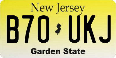 NJ license plate B70UKJ