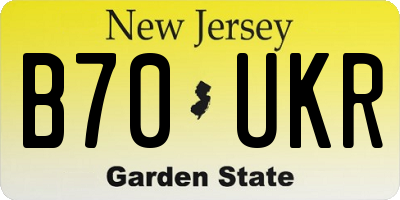 NJ license plate B70UKR