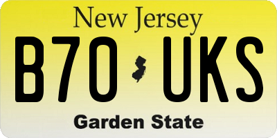 NJ license plate B70UKS