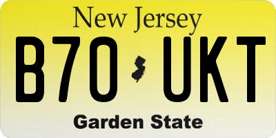 NJ license plate B70UKT