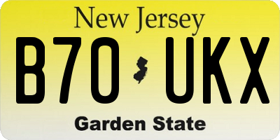 NJ license plate B70UKX