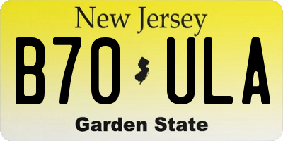 NJ license plate B70ULA