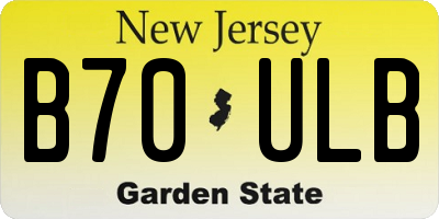NJ license plate B70ULB