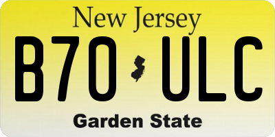 NJ license plate B70ULC
