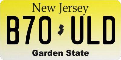 NJ license plate B70ULD