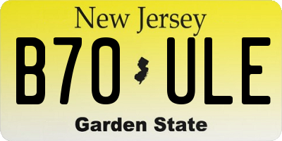 NJ license plate B70ULE