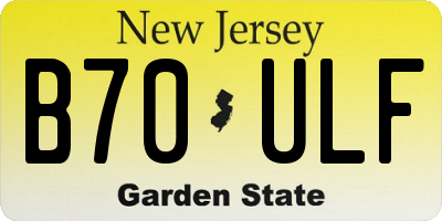 NJ license plate B70ULF