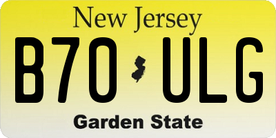 NJ license plate B70ULG