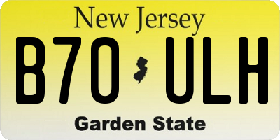 NJ license plate B70ULH