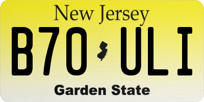NJ license plate B70ULI