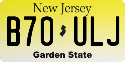 NJ license plate B70ULJ