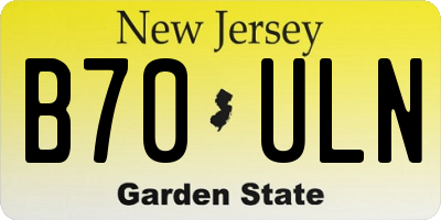 NJ license plate B70ULN