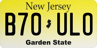 NJ license plate B70ULO