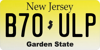 NJ license plate B70ULP