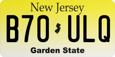 NJ license plate B70ULQ