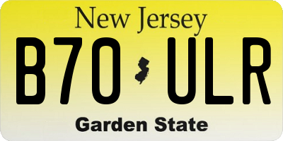 NJ license plate B70ULR