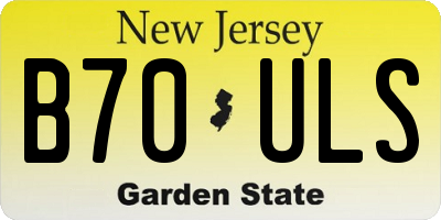 NJ license plate B70ULS