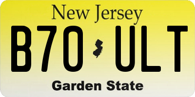 NJ license plate B70ULT