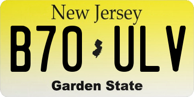 NJ license plate B70ULV