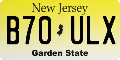 NJ license plate B70ULX