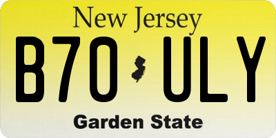 NJ license plate B70ULY