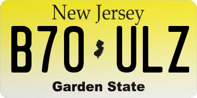 NJ license plate B70ULZ
