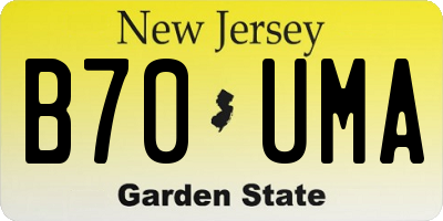 NJ license plate B70UMA