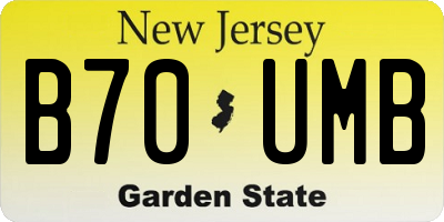 NJ license plate B70UMB