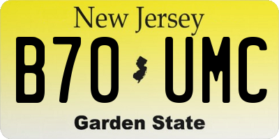 NJ license plate B70UMC