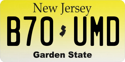 NJ license plate B70UMD
