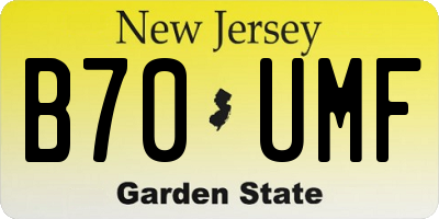 NJ license plate B70UMF