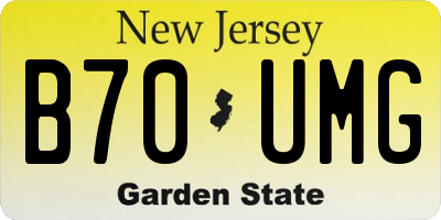 NJ license plate B70UMG