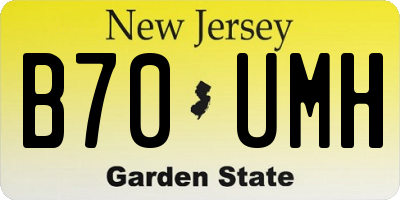 NJ license plate B70UMH