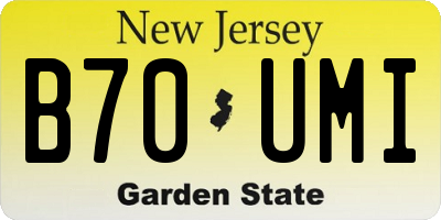 NJ license plate B70UMI