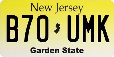 NJ license plate B70UMK