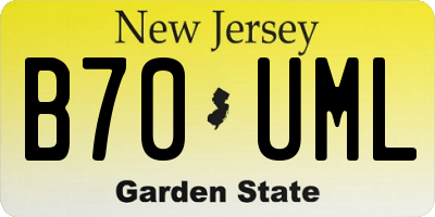 NJ license plate B70UML