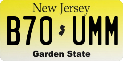 NJ license plate B70UMM