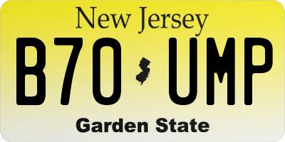 NJ license plate B70UMP
