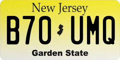 NJ license plate B70UMQ