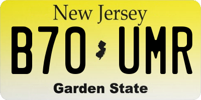 NJ license plate B70UMR